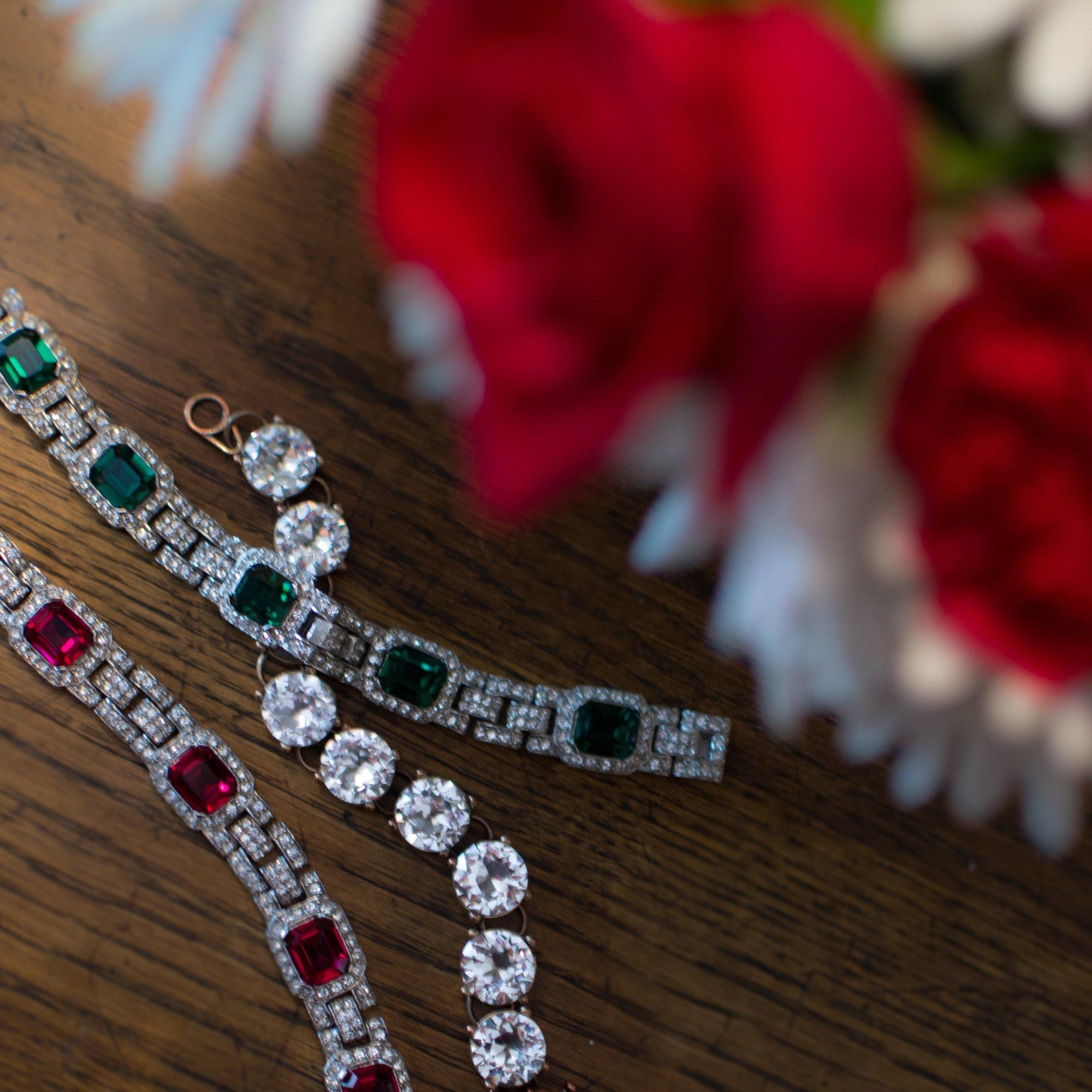 The Great Gatsby Bracelet with Sapphire Crystals By Ciner New York by Ciner - Vintage Meet Modern Vintage Jewelry - Chicago, Illinois - #oldhollywoodglamour #vintagemeetmodern #designervintage #jewelrybox #antiquejewelry #vintagejewelry