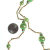 Vintage Lime Green Glitter Bubble Bead and Rhinestone Rondelle Sautoir Necklace by Vintage Meet Modern - Vintage Meet Modern Vintage Jewelry - Chicago, Illinois - #oldhollywoodglamour #vintagemeetmodern #designervintage #jewelrybox #antiquejewelry #vintagejewelry