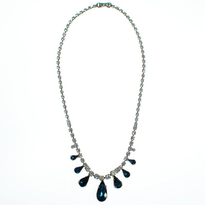 Vintage Art Deco Sapphire and Diamante Crystal Rhinestone Necklace by Vintage Meet Modern - Vintage Meet Modern Vintage Jewelry - Chicago, Illinois - #oldhollywoodglamour #vintagemeetmodern #designervintage #jewelrybox #antiquejewelry #vintagejewelry