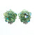 Vintage Light Green Aurora Borealis Crystal Cluster Earrings