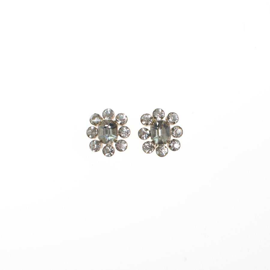 Art Deco Rhinestone Cluster Earrings by Vintage Meet Modern - Vintage Meet Modern Vintage Jewelry - Chicago, Illinois - #oldhollywoodglamour #vintagemeetmodern #designervintage #jewelrybox #antiquejewelry #vintagejewelry
