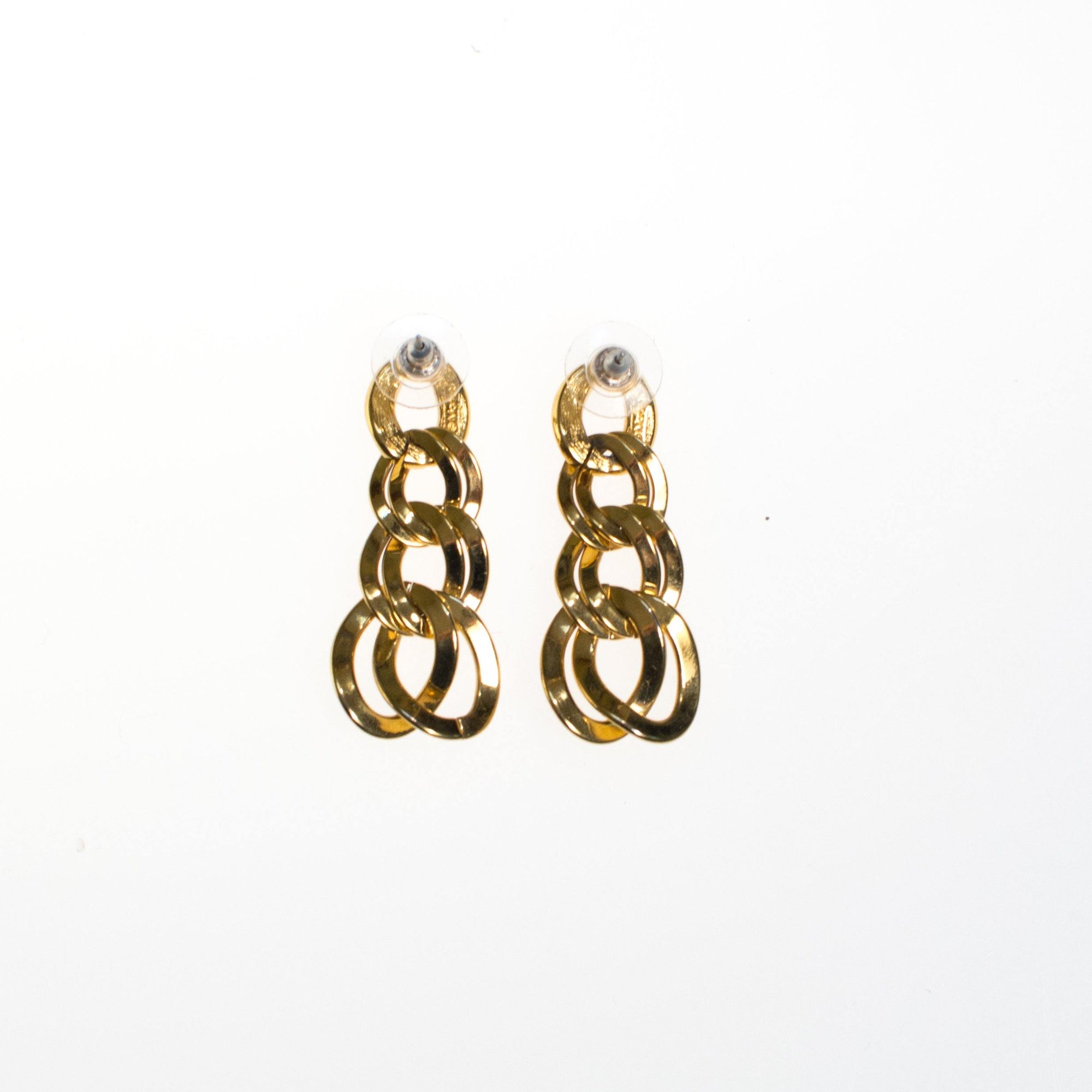 Vintage Monet Gold Chain Drop Earrings by Monet - Vintage Meet Modern Vintage Jewelry - Chicago, Illinois - #oldhollywoodglamour #vintagemeetmodern #designervintage #jewelrybox #antiquejewelry #vintagejewelry