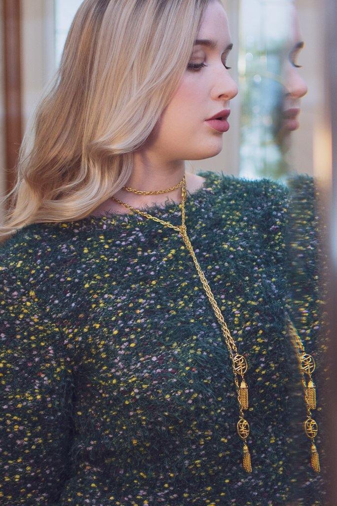 Diane von Furstenberg Gold Tassel Lariat Necklace, DVF, Designer Vintage Jewelry, 1970s by Diane Von Furstenberg - Vintage Meet Modern Vintage Jewelry - Chicago, Illinois - #oldhollywoodglamour #vintagemeetmodern #designervintage #jewelrybox #antiquejewelry #vintagejewelry