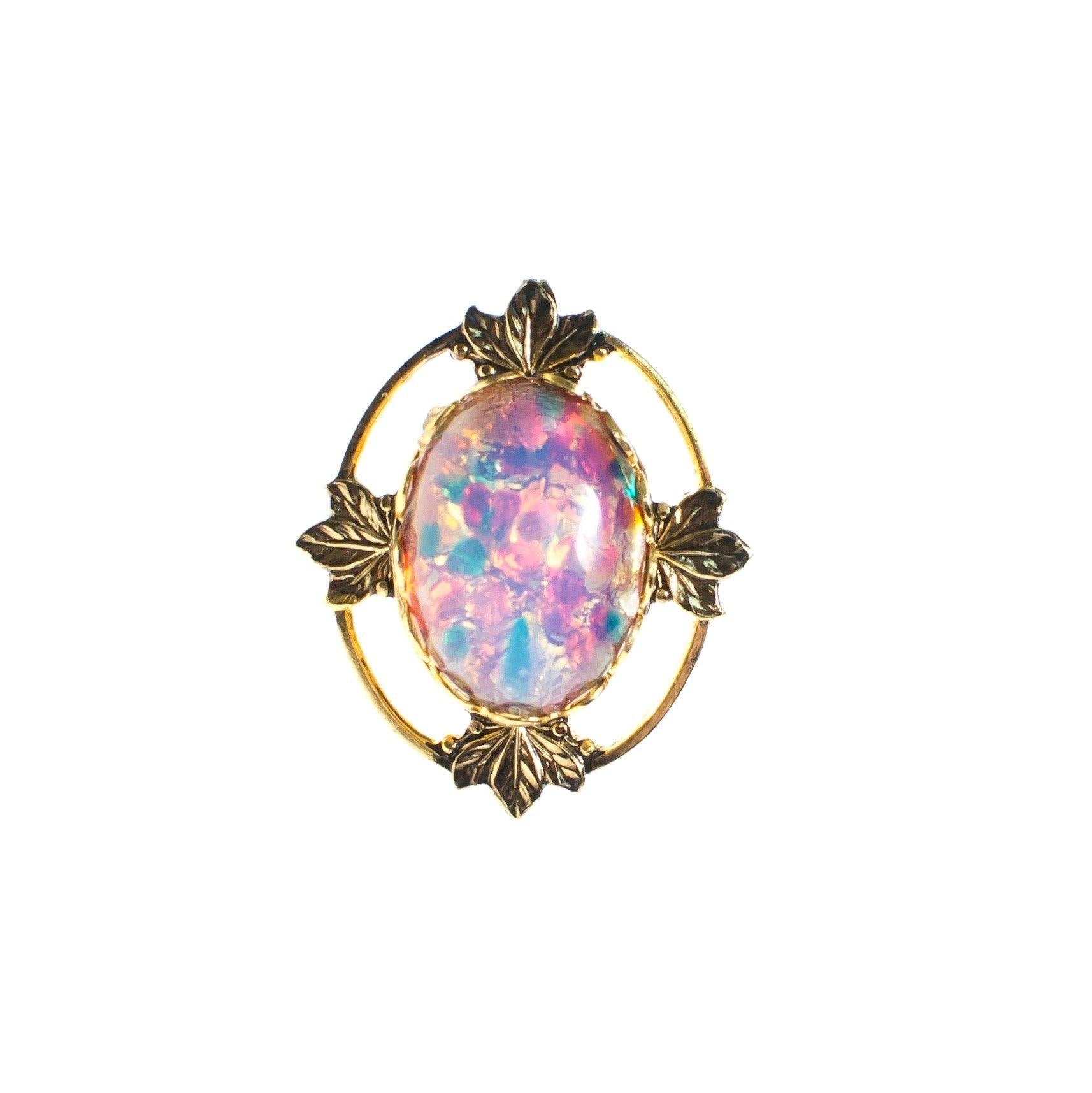 Vintage Czech Opaline Statement Ring by Vintage Meet Modern - Vintage Meet Modern Vintage Jewelry - Chicago, Illinois - #oldhollywoodglamour #vintagemeetmodern #designervintage #jewelrybox #antiquejewelry #vintagejewelry