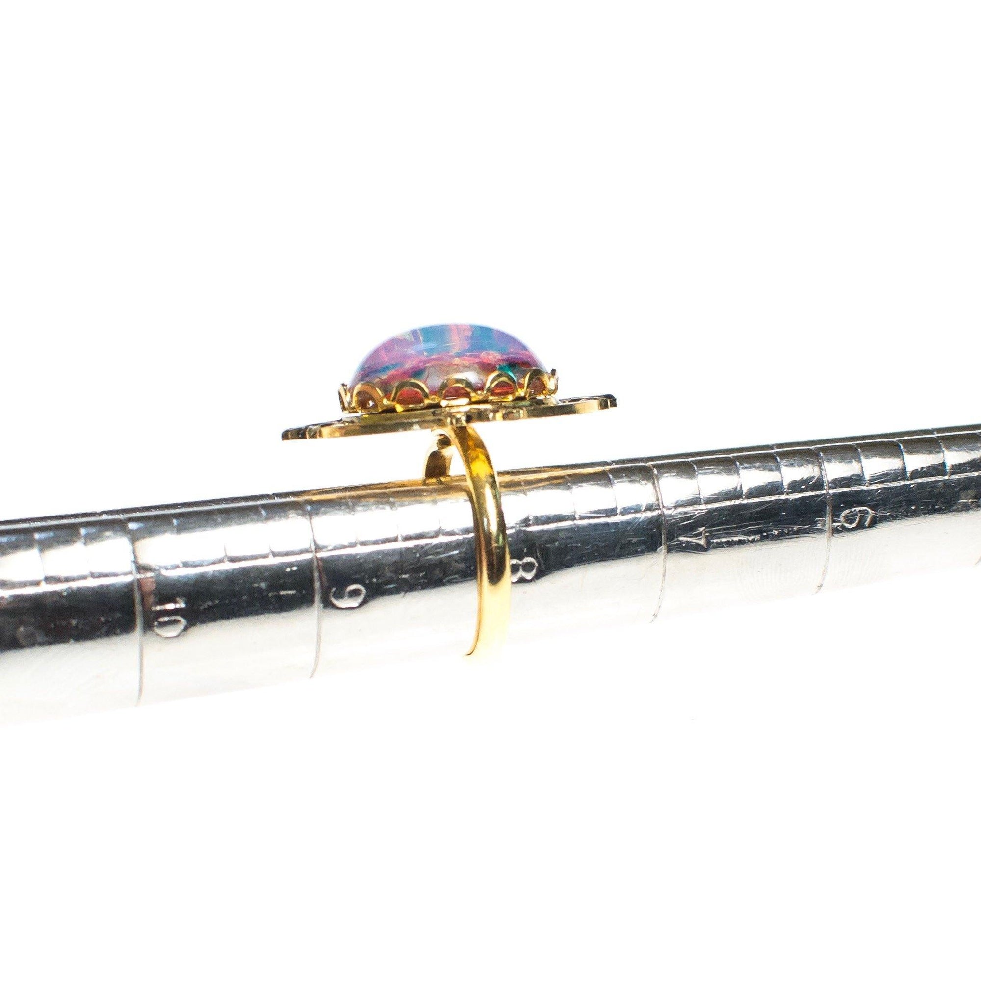 Vintage Czech Opaline Statement Ring by Vintage Meet Modern - Vintage Meet Modern Vintage Jewelry - Chicago, Illinois - #oldhollywoodglamour #vintagemeetmodern #designervintage #jewelrybox #antiquejewelry #vintagejewelry