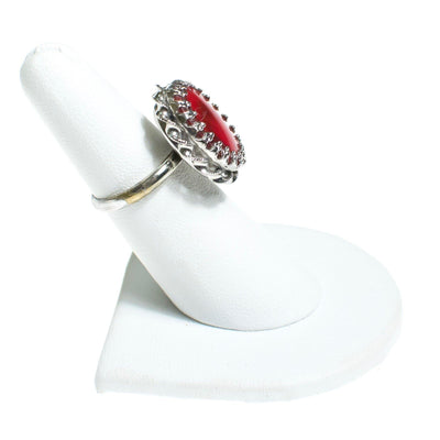 Vintage ART Mode Faux Red Coral Adjustable Ring by Art Mode - Vintage Meet Modern Vintage Jewelry - Chicago, Illinois - #oldhollywoodglamour #vintagemeetmodern #designervintage #jewelrybox #antiquejewelry #vintagejewelry