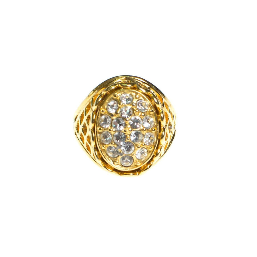 Vintage Oval CZ Statement Ring by 1980s - Vintage Meet Modern Vintage Jewelry - Chicago, Illinois - #oldhollywoodglamour #vintagemeetmodern #designervintage #jewelrybox #antiquejewelry #vintagejewelry