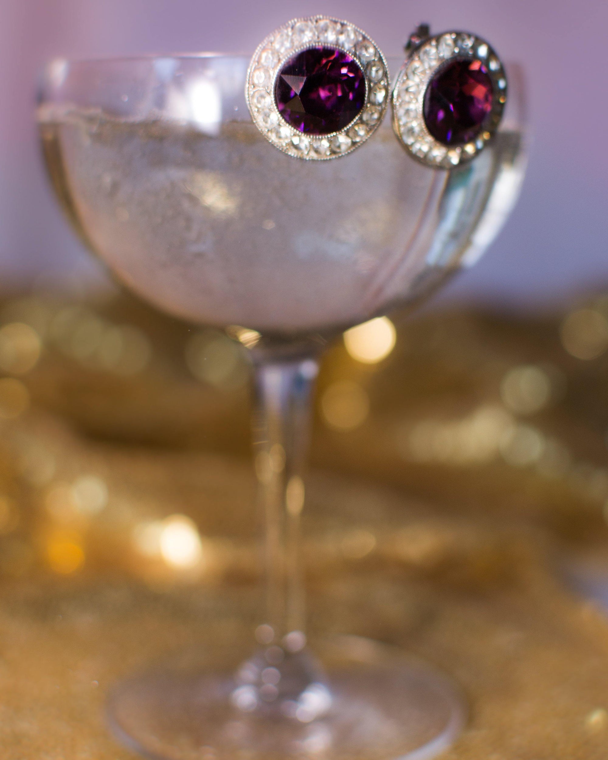 Vintage Sarah Coventry Purple Rhinestone Earrings by Sarah Coventry - Vintage Meet Modern Vintage Jewelry - Chicago, Illinois - #oldhollywoodglamour #vintagemeetmodern #designervintage #jewelrybox #antiquejewelry #vintagejewelry