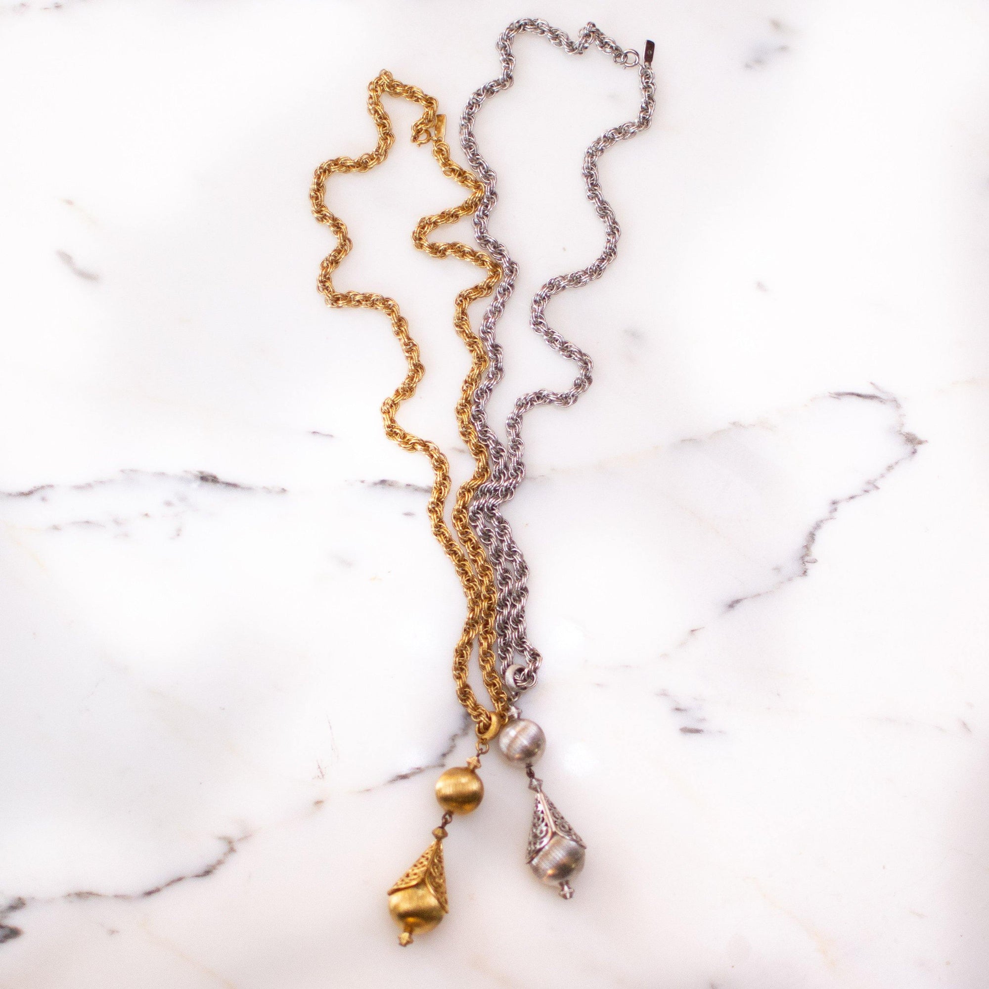 Vintage Monet Gold Bolero Necklace, Pendant, Gold Tone Setting, Spring Ring Clasp by Monet - Vintage Meet Modern Vintage Jewelry - Chicago, Illinois - #oldhollywoodglamour #vintagemeetmodern #designervintage #jewelrybox #antiquejewelry #vintagejewelry