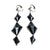 Vintage Silver and Black Crown Geometric Trifari Dangle Statement Earrings, Clip on