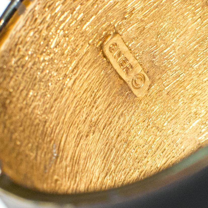 Ciner Maltese Cross Cuff Bracelet in Black Enamel With Emerald, Ruby, and Sapphire Crystal Cabochons by Ciner - Vintage Meet Modern Vintage Jewelry - Chicago, Illinois - #oldhollywoodglamour #vintagemeetmodern #designervintage #jewelrybox #antiquejewelry #vintagejewelry