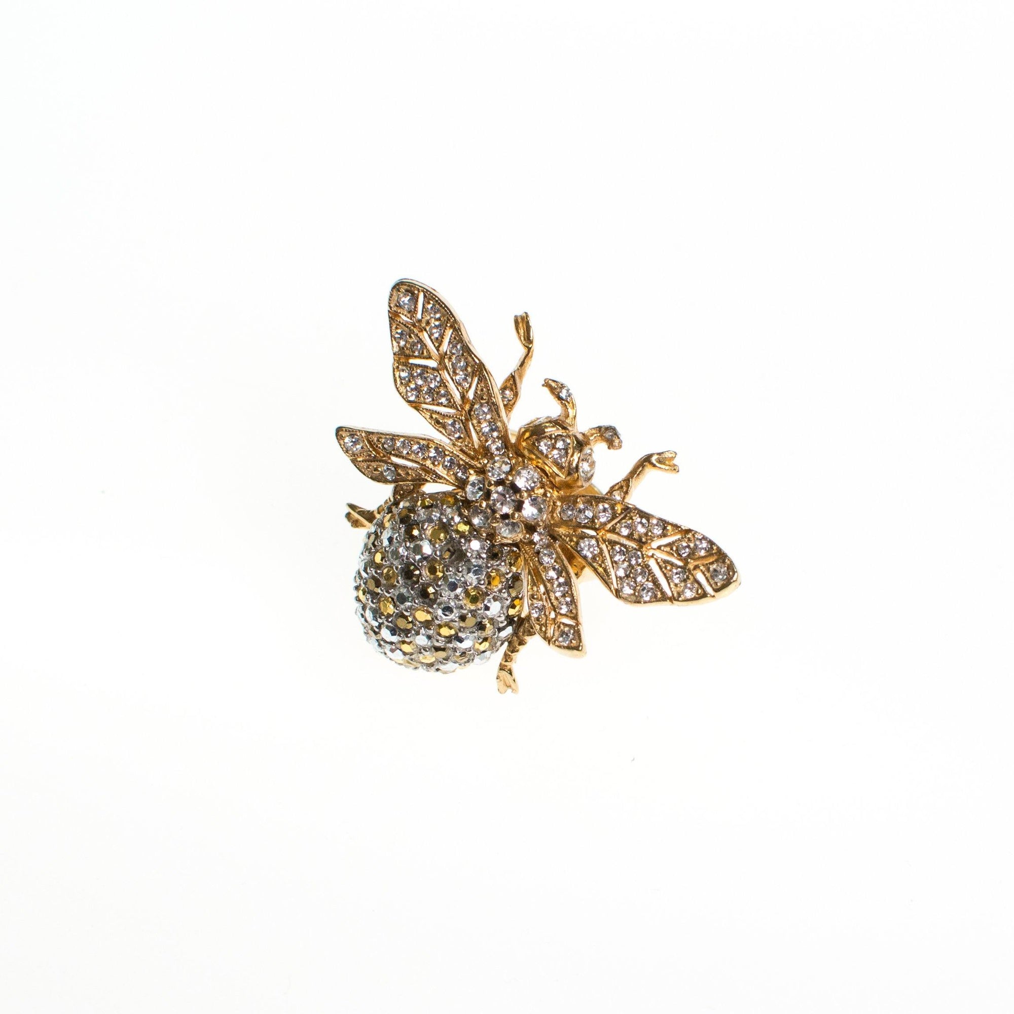 Ciner 125th Anniversary Bee Ring by Ciner - Vintage Meet Modern Vintage Jewelry - Chicago, Illinois - #oldhollywoodglamour #vintagemeetmodern #designervintage #jewelrybox #antiquejewelry #vintagejewelry