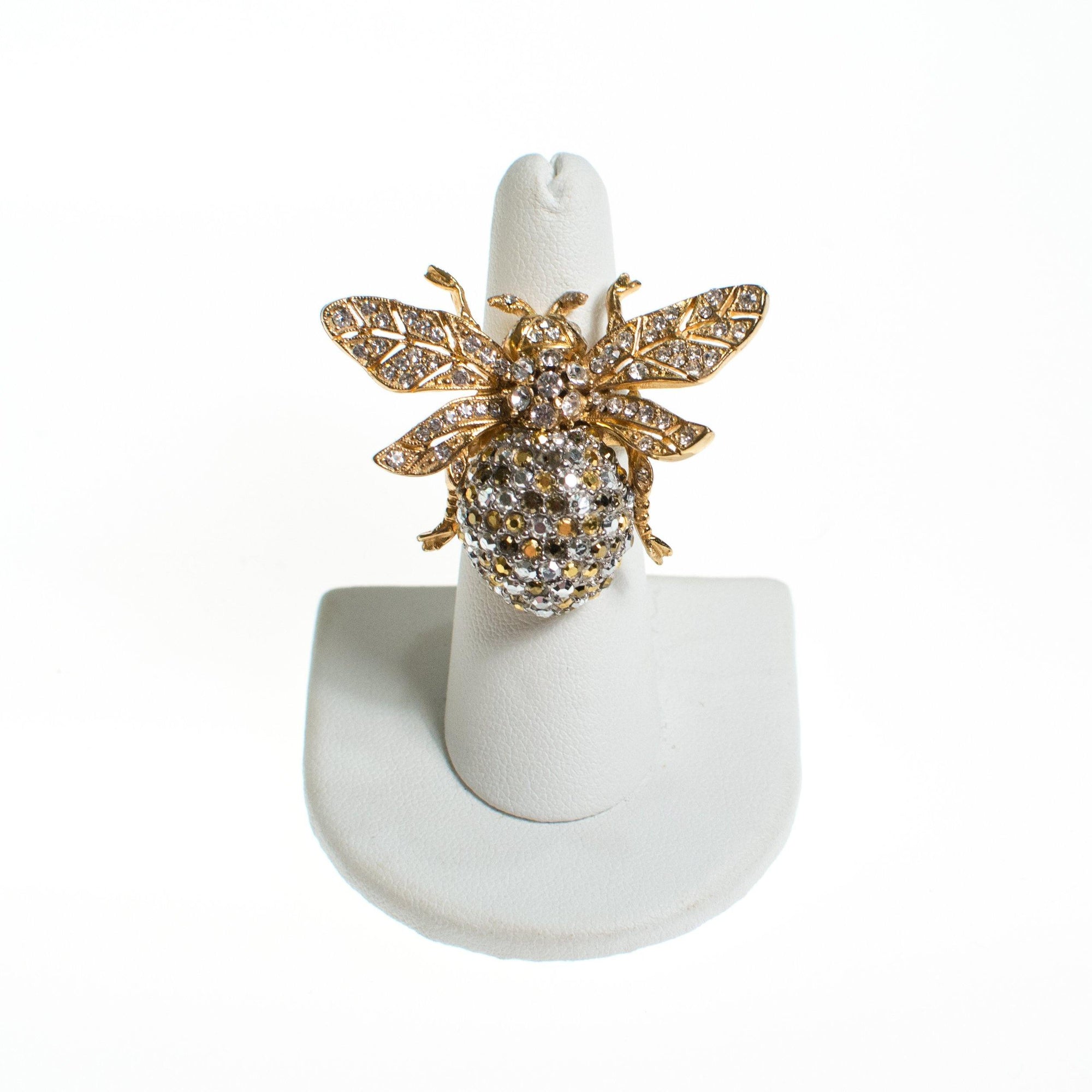 Ciner 125th Anniversary Bee Ring by Ciner - Vintage Meet Modern Vintage Jewelry - Chicago, Illinois - #oldhollywoodglamour #vintagemeetmodern #designervintage #jewelrybox #antiquejewelry #vintagejewelry