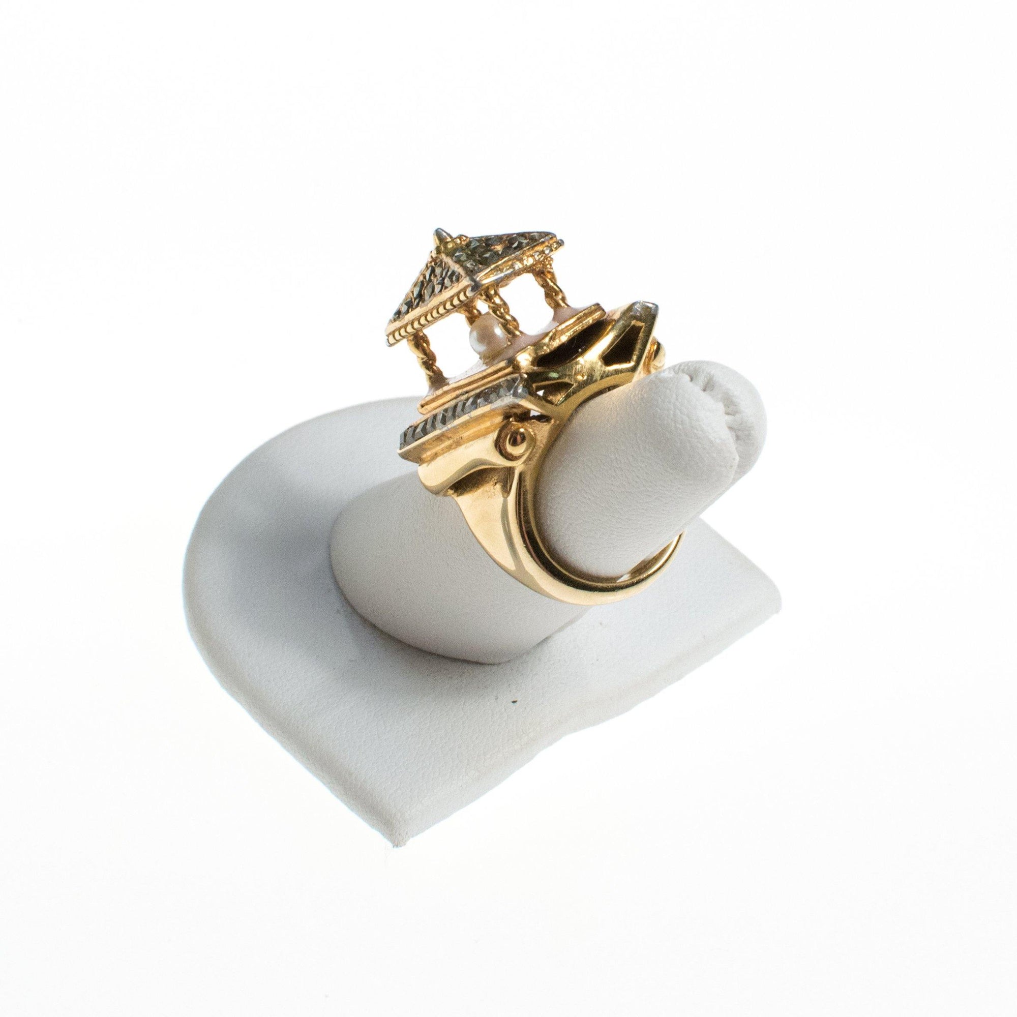 Ciner Pagoda Ring by Ciner - Vintage Meet Modern Vintage Jewelry - Chicago, Illinois - #oldhollywoodglamour #vintagemeetmodern #designervintage #jewelrybox #antiquejewelry #vintagejewelry