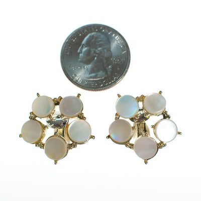 Vintage Mother of Pearl Disc Earrings by Vintage Meet Modern  - Vintage Meet Modern Vintage Jewelry - Chicago, Illinois - #oldhollywoodglamour #vintagemeetmodern #designervintage #jewelrybox #antiquejewelry #vintagejewelry