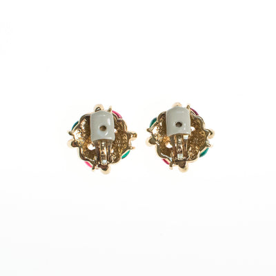 Ciner NY Petite Mogul Earrings in Emerald, Ruby, and Sapphire by Ciner - Vintage Meet Modern Vintage Jewelry - Chicago, Illinois - #oldhollywoodglamour #vintagemeetmodern #designervintage #jewelrybox #antiquejewelry #vintagejewelry