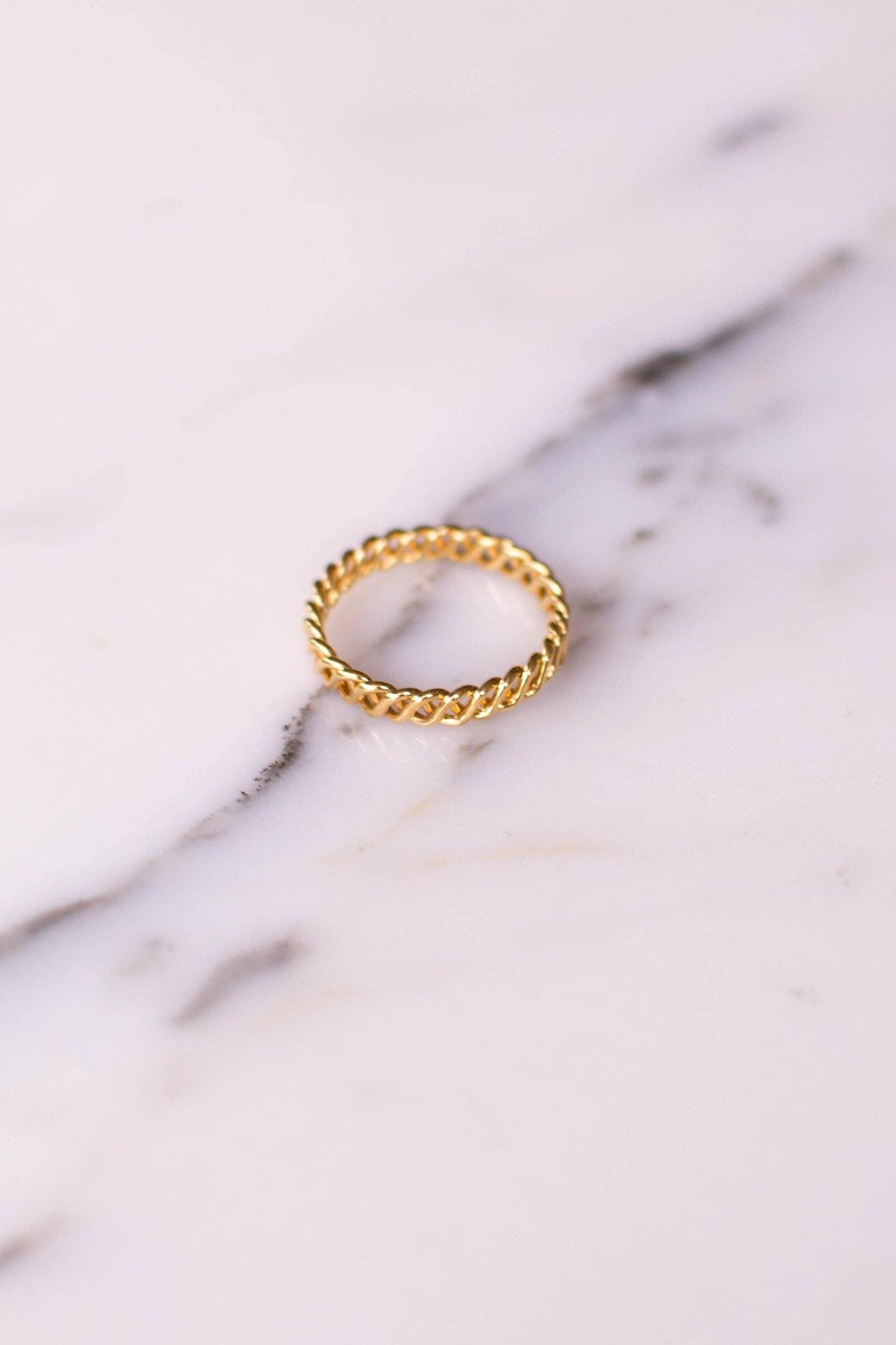 Gold Tone Braided Band Ring