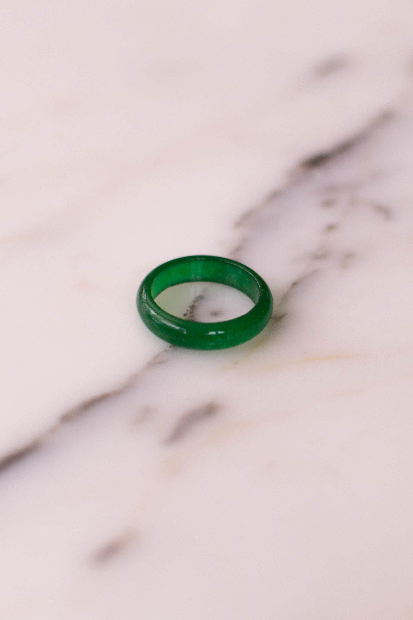 Green Jade Band Ring by Jade - Vintage Meet Modern Vintage Jewelry - Chicago, Illinois - #oldhollywoodglamour #vintagemeetmodern #designervintage #jewelrybox #antiquejewelry #vintagejewelry