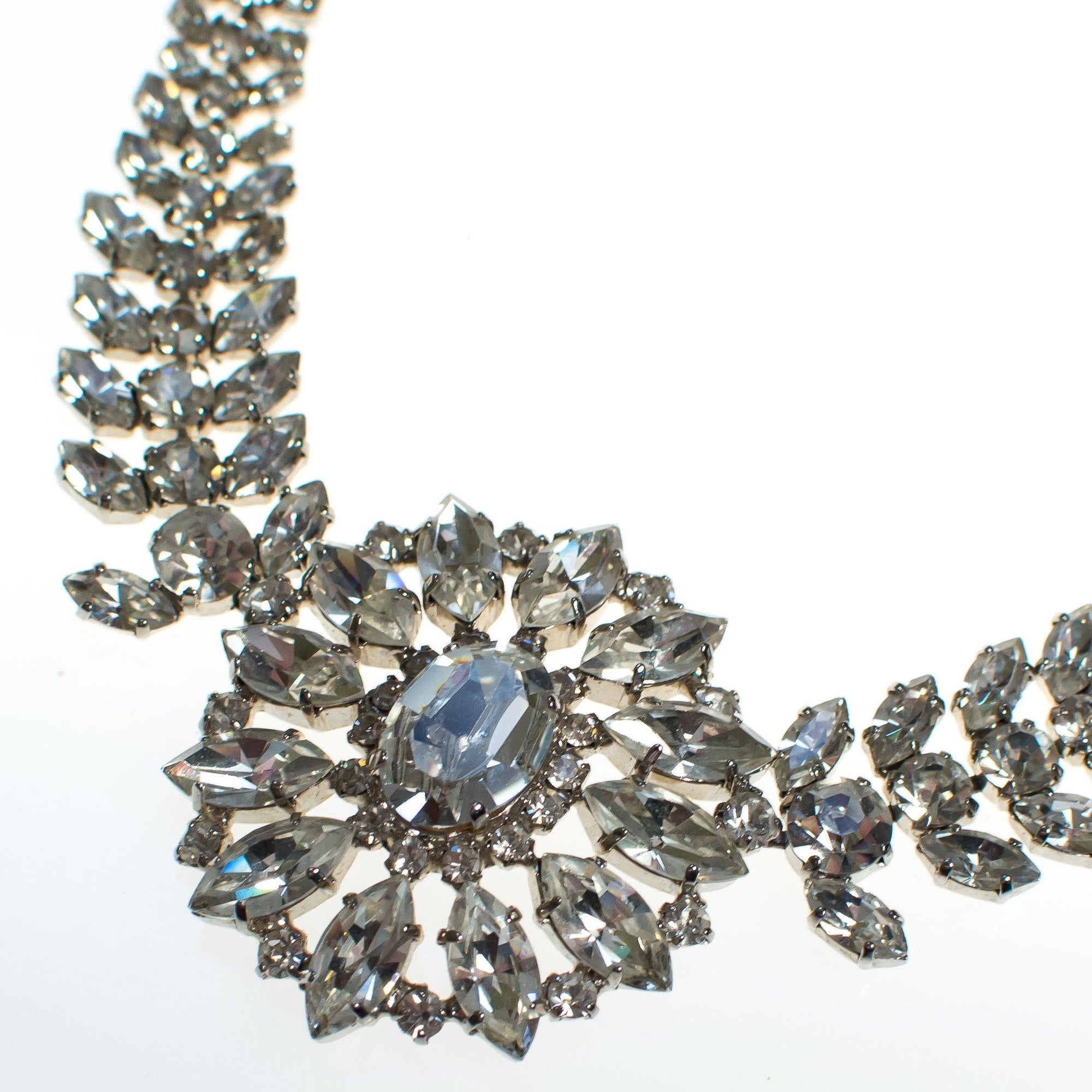 Vintage  Art Deco Style B & W Clear Crystal Rhinestone Statement Necklace by Butler and Wilson - Vintage Meet Modern Vintage Jewelry - Chicago, Illinois - #oldhollywoodglamour #vintagemeetmodern #designervintage #jewelrybox #antiquejewelry #vintagejewelry