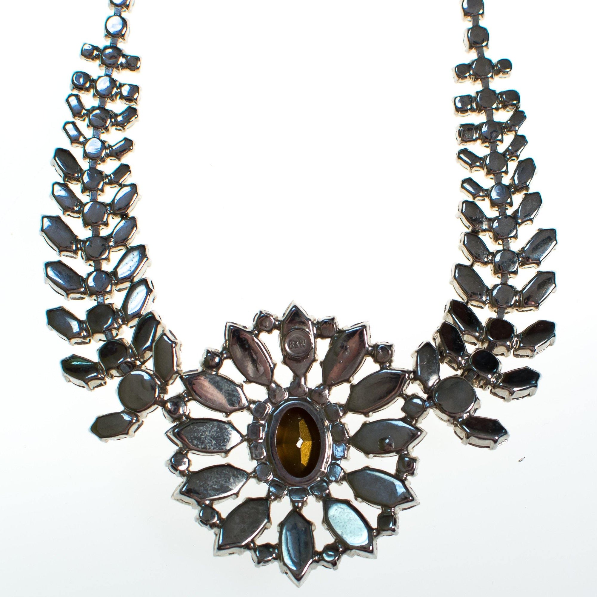 Vintage  Art Deco Style B & W Clear Crystal Rhinestone Statement Necklace by Butler and Wilson - Vintage Meet Modern Vintage Jewelry - Chicago, Illinois - #oldhollywoodglamour #vintagemeetmodern #designervintage #jewelrybox #antiquejewelry #vintagejewelry