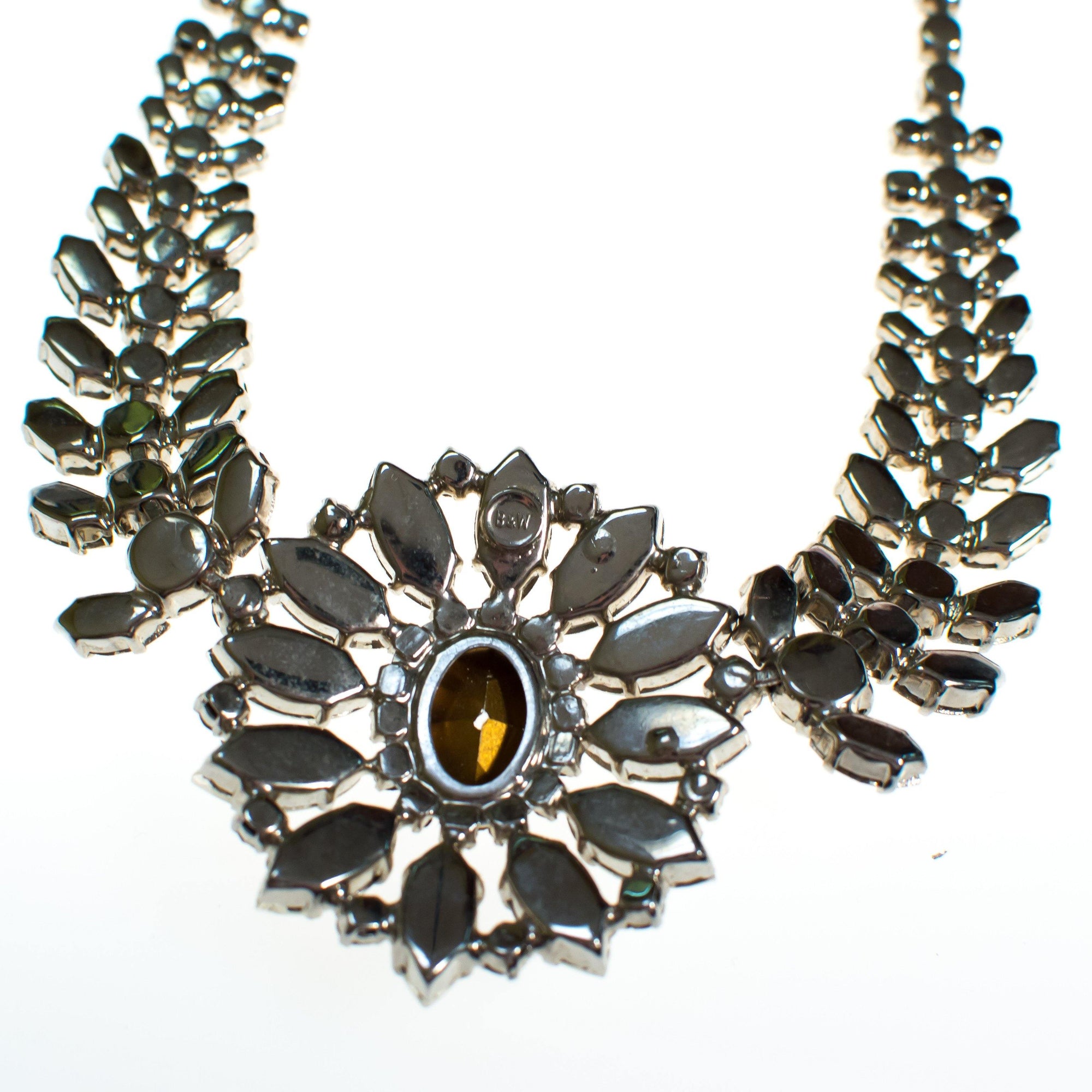Vintage  Art Deco Style B & W Clear Crystal Rhinestone Statement Necklace by Butler and Wilson - Vintage Meet Modern Vintage Jewelry - Chicago, Illinois - #oldhollywoodglamour #vintagemeetmodern #designervintage #jewelrybox #antiquejewelry #vintagejewelry