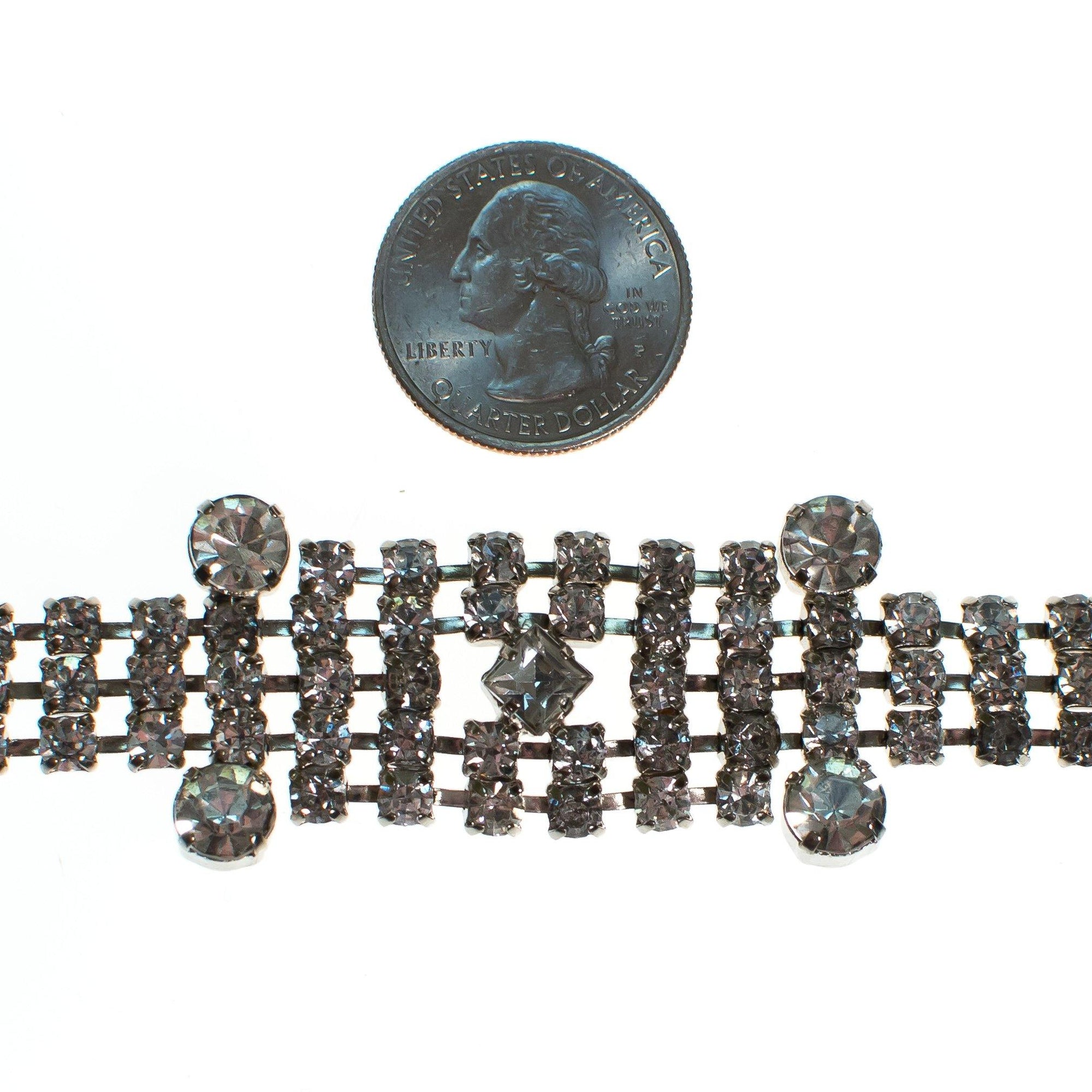 1950's Art Deco Diamante Stepped Rhinestone Bracelet by Vintage Meet Modern - Vintage Meet Modern Vintage Jewelry - Chicago, Illinois - #oldhollywoodglamour #vintagemeetmodern #designervintage #jewelrybox #antiquejewelry #vintagejewelry