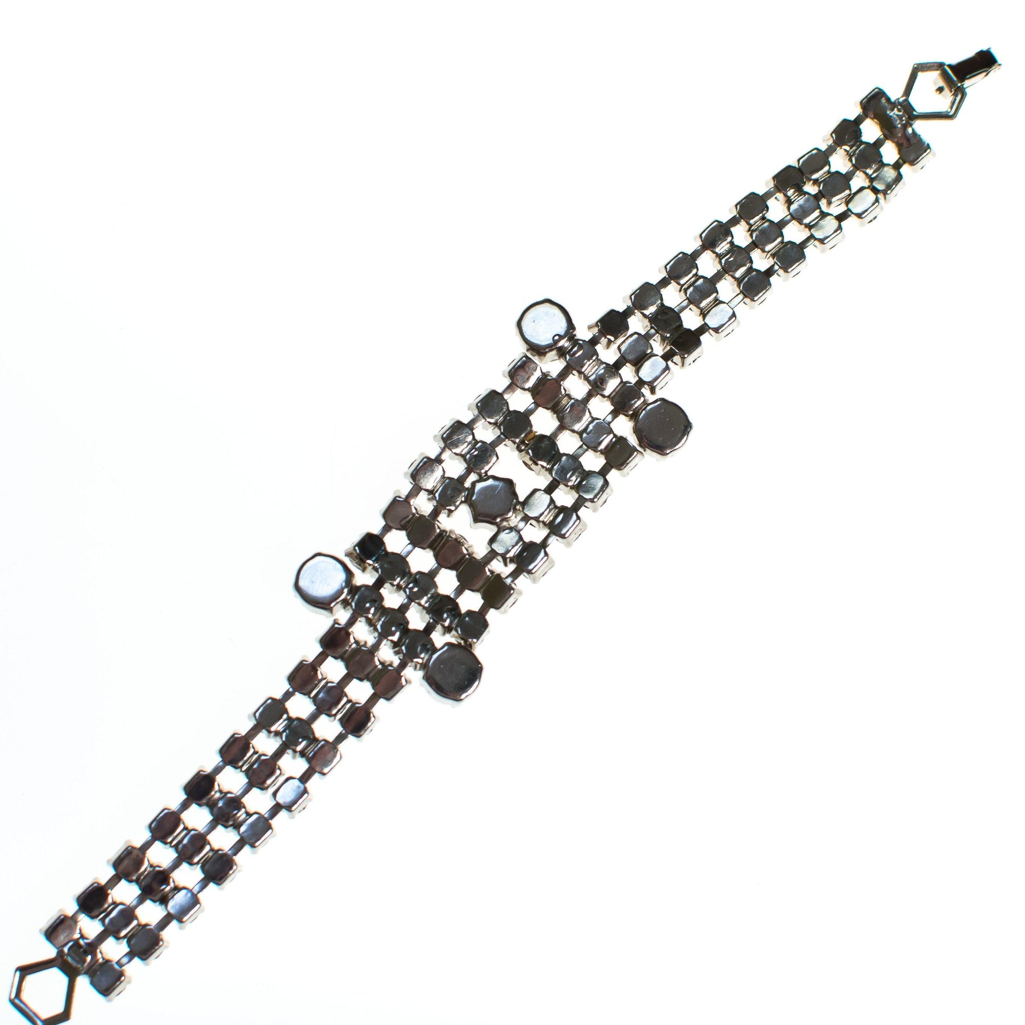 1950's Art Deco Diamante Stepped Rhinestone Bracelet by Vintage Meet Modern - Vintage Meet Modern Vintage Jewelry - Chicago, Illinois - #oldhollywoodglamour #vintagemeetmodern #designervintage #jewelrybox #antiquejewelry #vintagejewelry