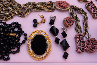 Vintage Silver and Black Crown Geometric Trifari Dangle Statement Earrings, Clip on by Crown Trifari - Vintage Meet Modern Vintage Jewelry - Chicago, Illinois - #oldhollywoodglamour #vintagemeetmodern #designervintage #jewelrybox #antiquejewelry #vintagejewelry