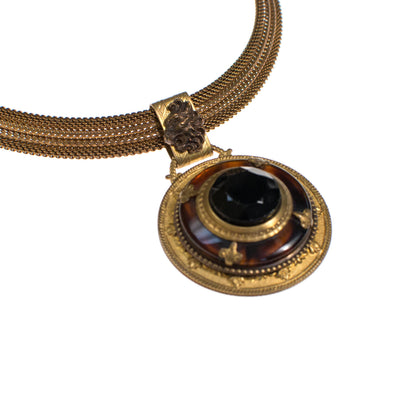 Tortoise and Lucite Pendant Necklace with Lion by Vintage Meet Modern - Vintage Meet Modern Vintage Jewelry - Chicago, Illinois - #oldhollywoodglamour #vintagemeetmodern #designervintage #jewelrybox #antiquejewelry #vintagejewelry