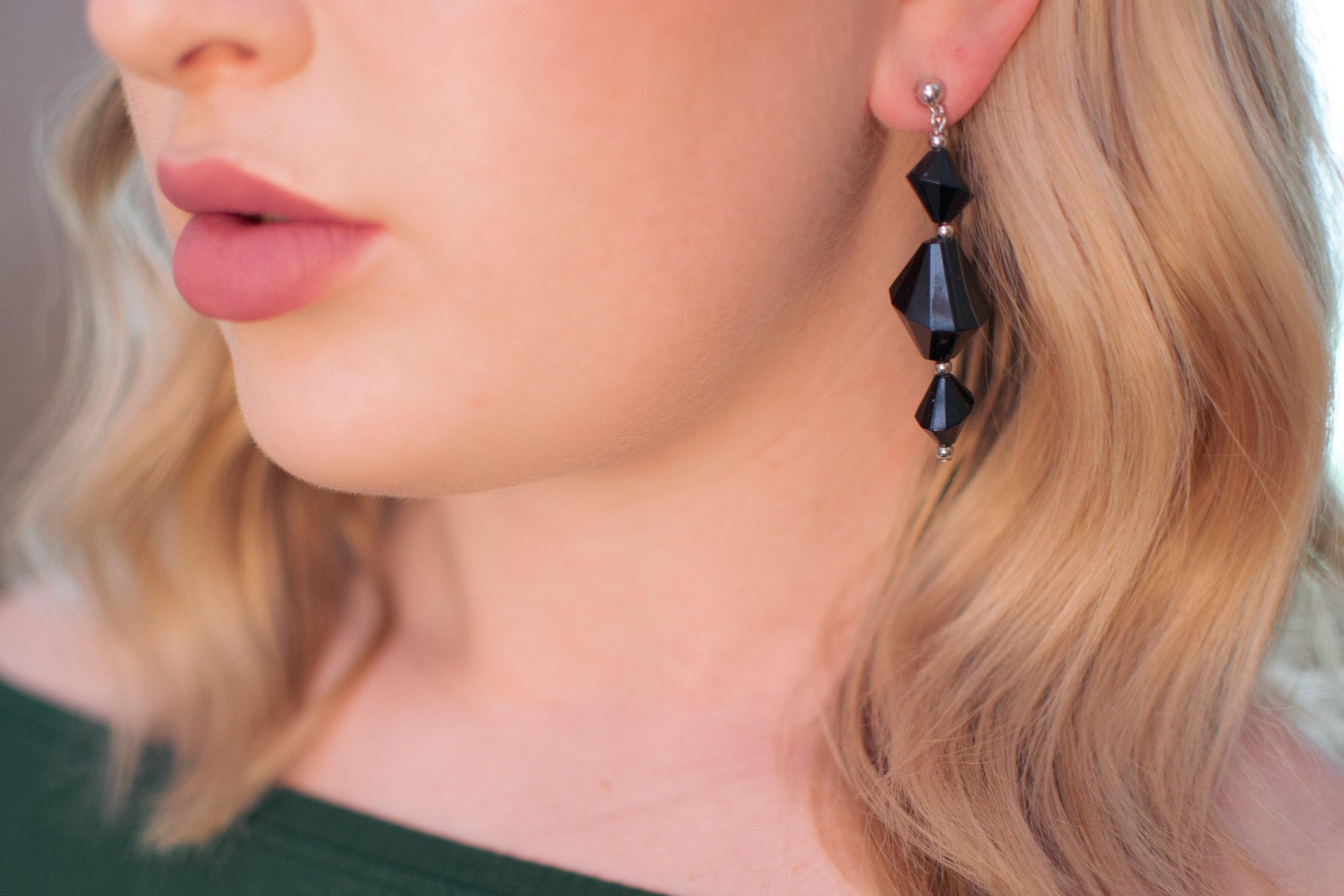 Vintage Silver and Black Crown Geometric Trifari Dangle Statement Earrings, Clip on by Crown Trifari - Vintage Meet Modern Vintage Jewelry - Chicago, Illinois - #oldhollywoodglamour #vintagemeetmodern #designervintage #jewelrybox #antiquejewelry #vintagejewelry