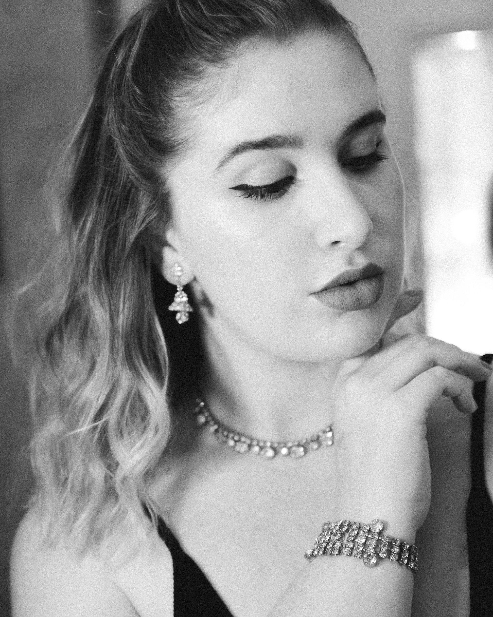 Rhinestone Bell Earrings, Clip On, Wedding Bells, Mid Century Modern, Glam, Old Hollywood, Vintage Designer Jewelry by 1950s - Vintage Meet Modern Vintage Jewelry - Chicago, Illinois - #oldhollywoodglamour #vintagemeetmodern #designervintage #jewelrybox #antiquejewelry #vintagejewelry