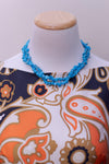 Turquoise Necklace, Torsade, Silver Shell Clasp, Beach, Summer, Designer, Vintage Jewelry by 1980s - Vintage Meet Modern Vintage Jewelry - Chicago, Illinois - #oldhollywoodglamour #vintagemeetmodern #designervintage #jewelrybox #antiquejewelry #vintagejewelry