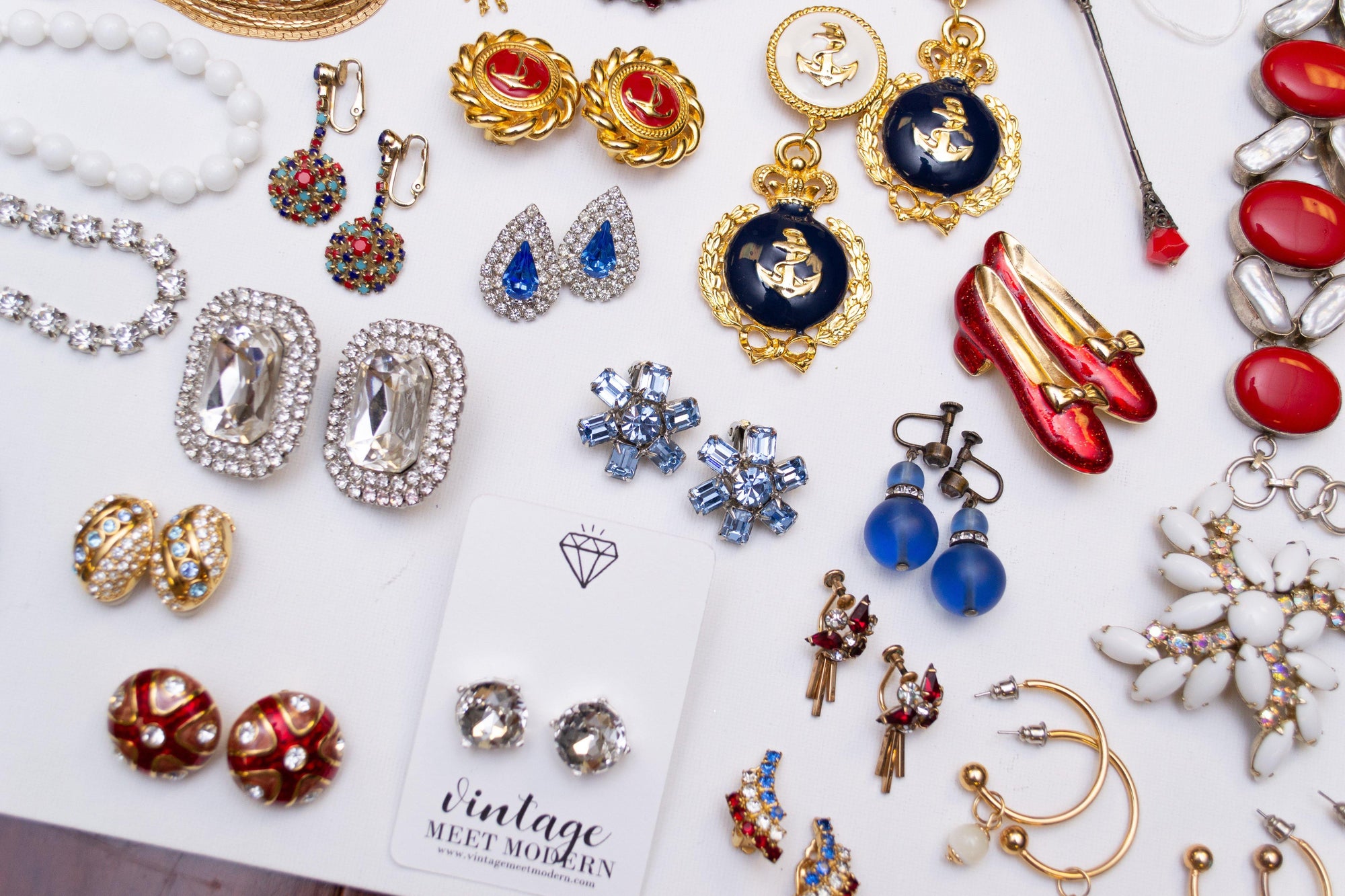 Vintage Red Enamel and Gold Swirl Button Style Earrings by 1980s - Vintage Meet Modern Vintage Jewelry - Chicago, Illinois - #oldhollywoodglamour #vintagemeetmodern #designervintage #jewelrybox #antiquejewelry #vintagejewelry