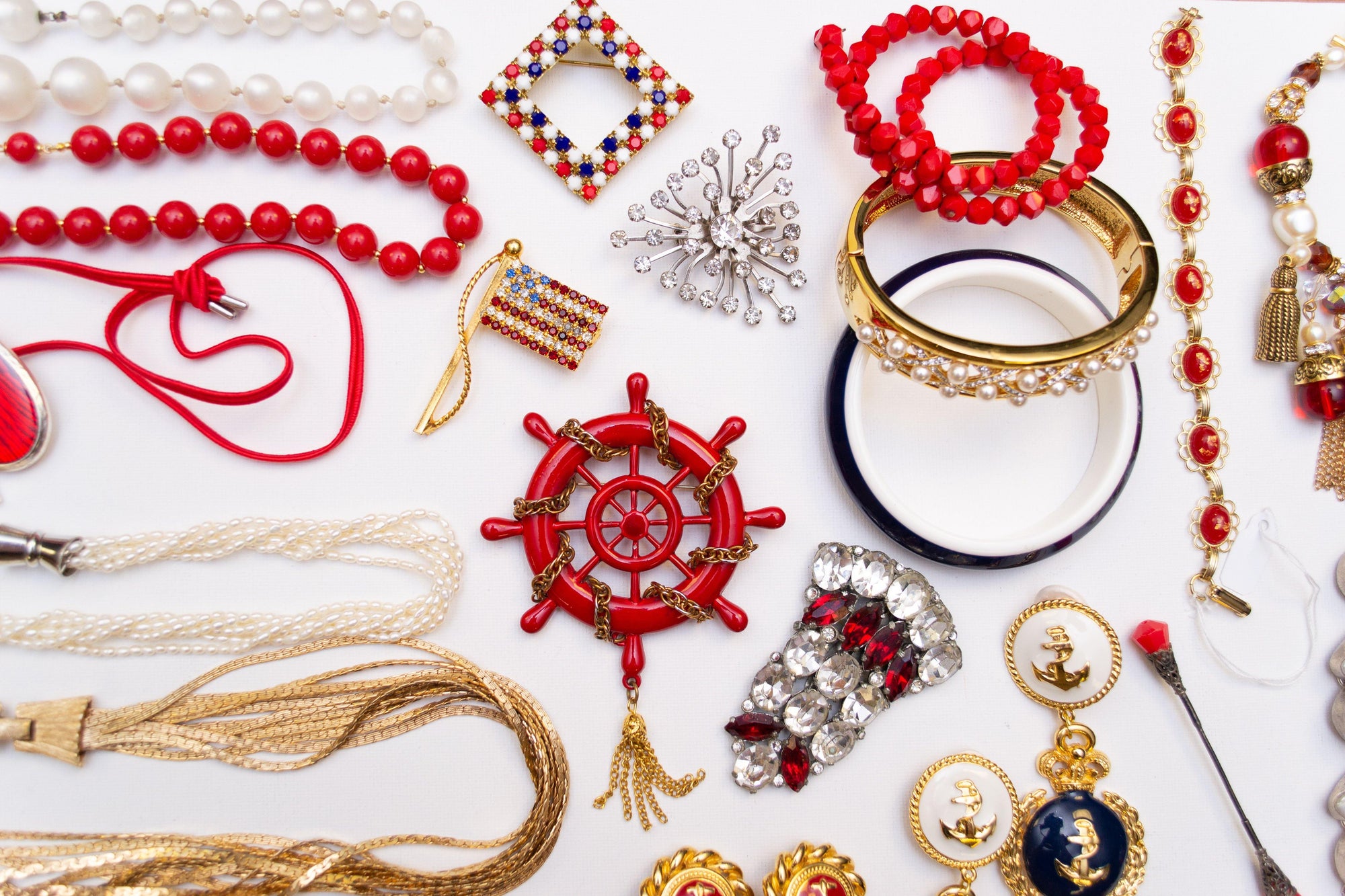 Vintage 1940s Cherry Red Faceted Czech Crystal Bead Coil Bracelet by 1940s - Vintage Meet Modern Vintage Jewelry - Chicago, Illinois - #oldhollywoodglamour #vintagemeetmodern #designervintage #jewelrybox #antiquejewelry #vintagejewelry