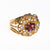 Amethyst and Opaline Crystal Statement Ring