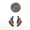 Vintage Red White and Blue Rhinestone Earrings by 1960s - Vintage Meet Modern Vintage Jewelry - Chicago, Illinois - #oldhollywoodglamour #vintagemeetmodern #designervintage #jewelrybox #antiquejewelry #vintagejewelry