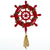 Vintage Red Captain's Wheel Brooch With Gold Tassel