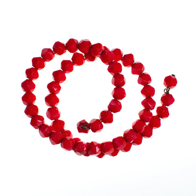 Vintage 1940s Cherry Red Faceted Czech Crystal Bead Coil Bracelet by 1940s - Vintage Meet Modern Vintage Jewelry - Chicago, Illinois - #oldhollywoodglamour #vintagemeetmodern #designervintage #jewelrybox #antiquejewelry #vintagejewelry