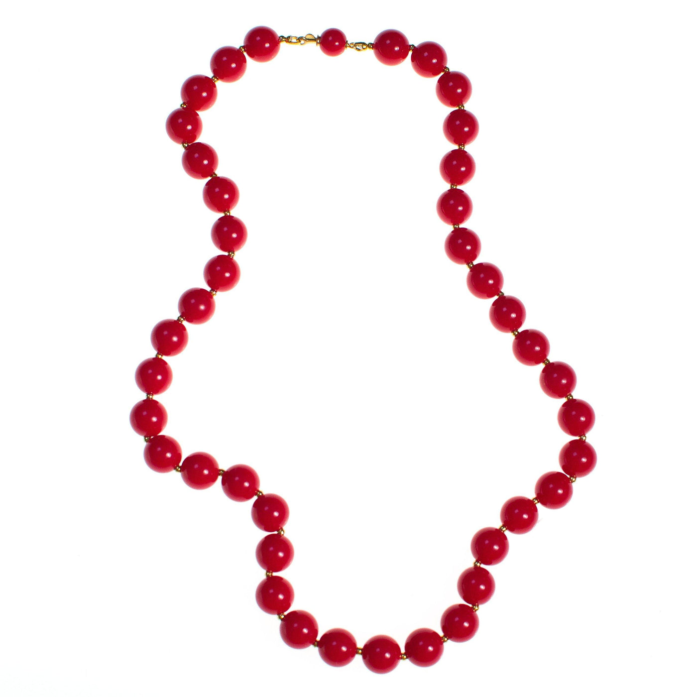 Vintage 1950s Red Bead Necklace