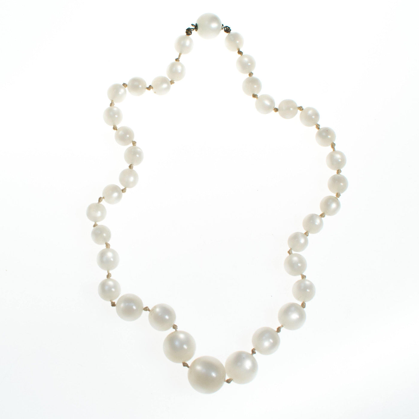 Vintage 1950s White Moonglow Bubble Bead Necklace