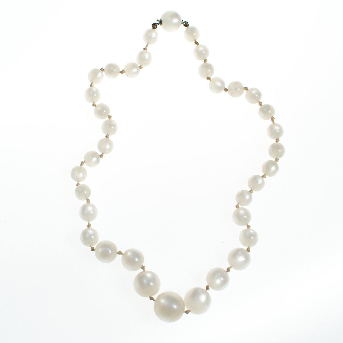 Vintage 1950s White Moonglow Bubble Bead Necklace
