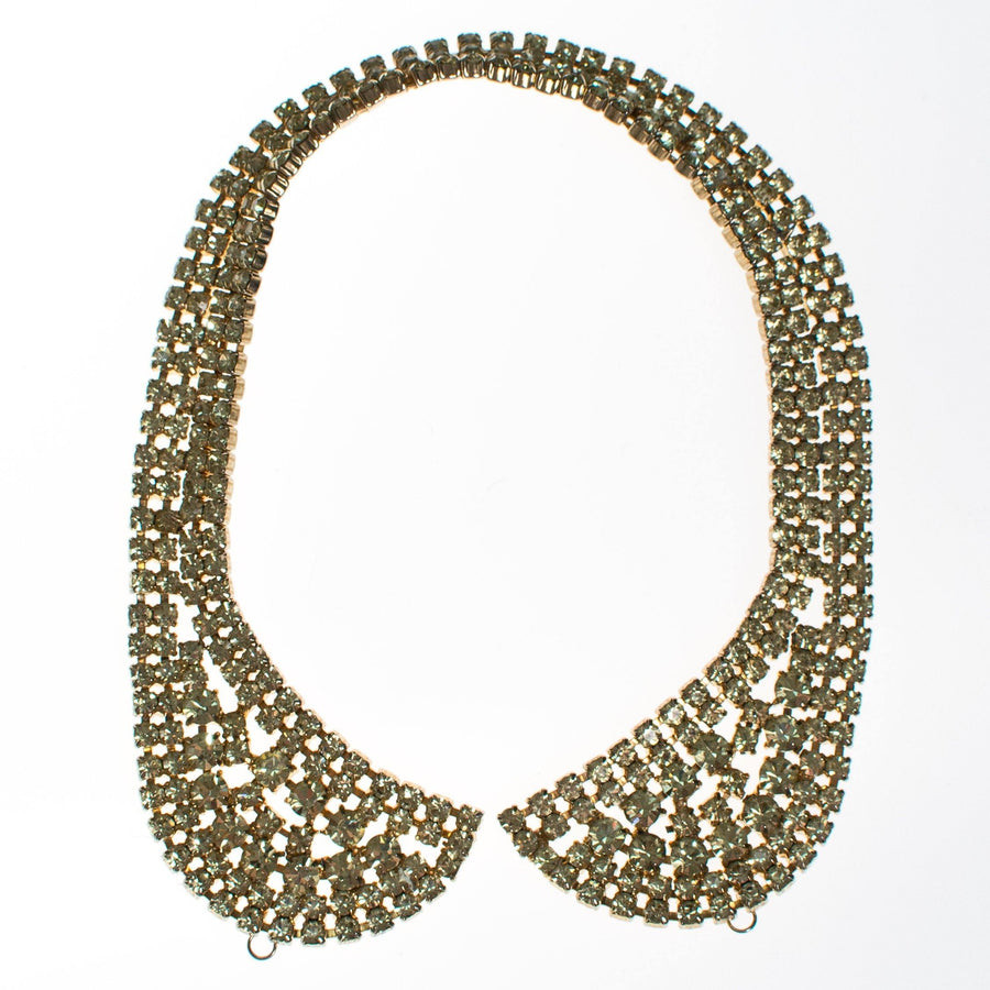 Lemon Citrine Rhinestone Collar by Vintage Meet Modern - Vintage Meet Modern Vintage Jewelry - Chicago, Illinois - #oldhollywoodglamour #vintagemeetmodern #designervintage #jewelrybox #antiquejewelry #vintagejewelry