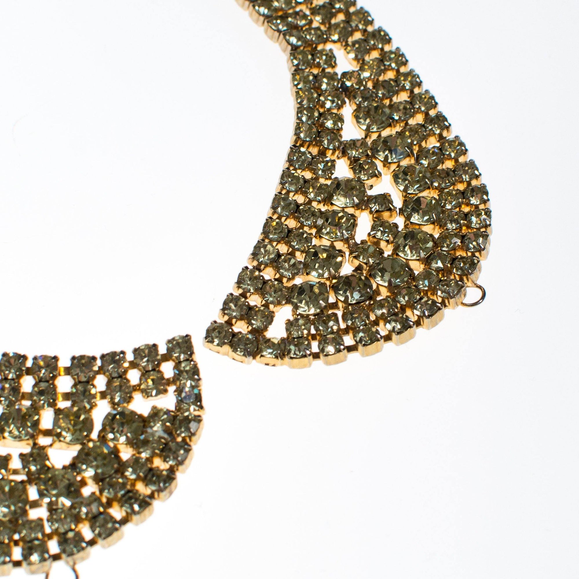 Lemon Citrine Rhinestone Collar by Vintage Meet Modern - Vintage Meet Modern Vintage Jewelry - Chicago, Illinois - #oldhollywoodglamour #vintagemeetmodern #designervintage #jewelrybox #antiquejewelry #vintagejewelry