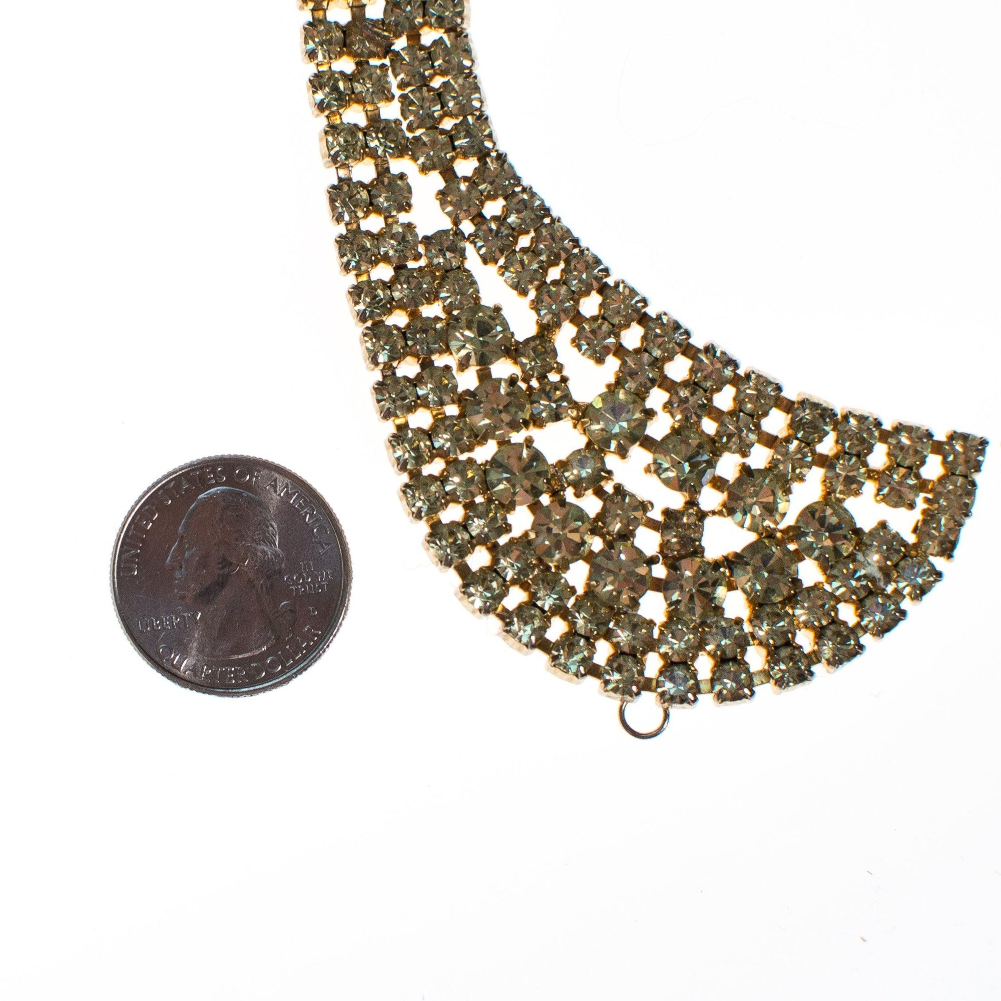 Lemon Citrine Rhinestone Collar by Vintage Meet Modern - Vintage Meet Modern Vintage Jewelry - Chicago, Illinois - #oldhollywoodglamour #vintagemeetmodern #designervintage #jewelrybox #antiquejewelry #vintagejewelry