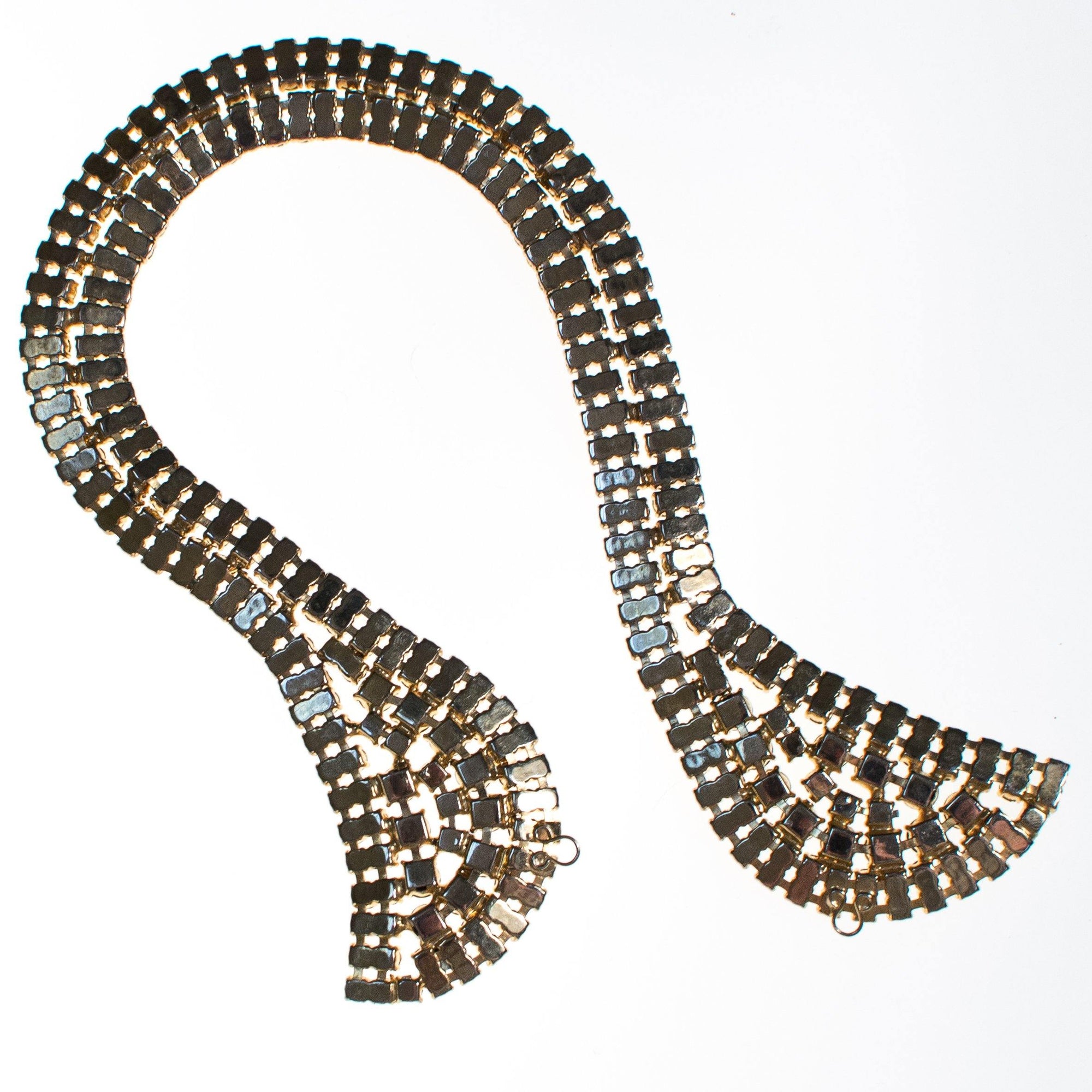 Lemon Citrine Rhinestone Collar by Vintage Meet Modern - Vintage Meet Modern Vintage Jewelry - Chicago, Illinois - #oldhollywoodglamour #vintagemeetmodern #designervintage #jewelrybox #antiquejewelry #vintagejewelry