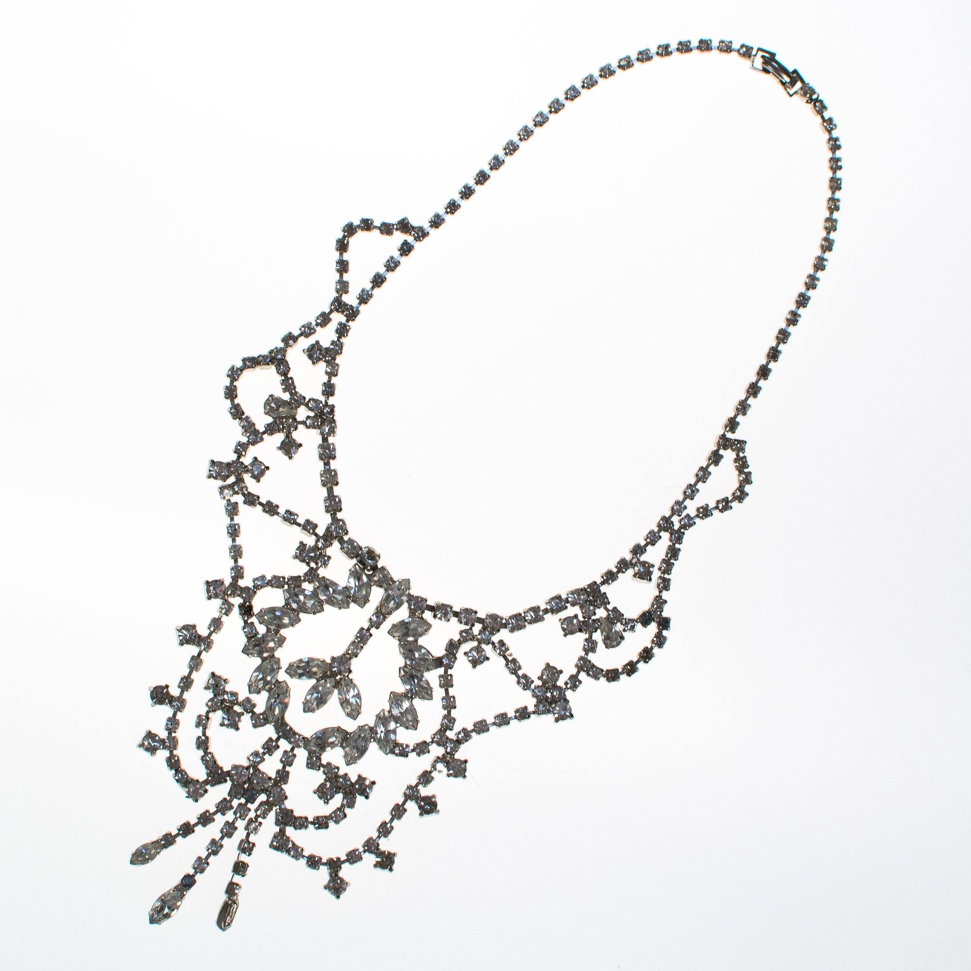 Art Deco Diamante Rhinestone Statement Necklace by Vintage Meet Modern - Vintage Meet Modern Vintage Jewelry - Chicago, Illinois - #oldhollywoodglamour #vintagemeetmodern #designervintage #jewelrybox #antiquejewelry #vintagejewelry