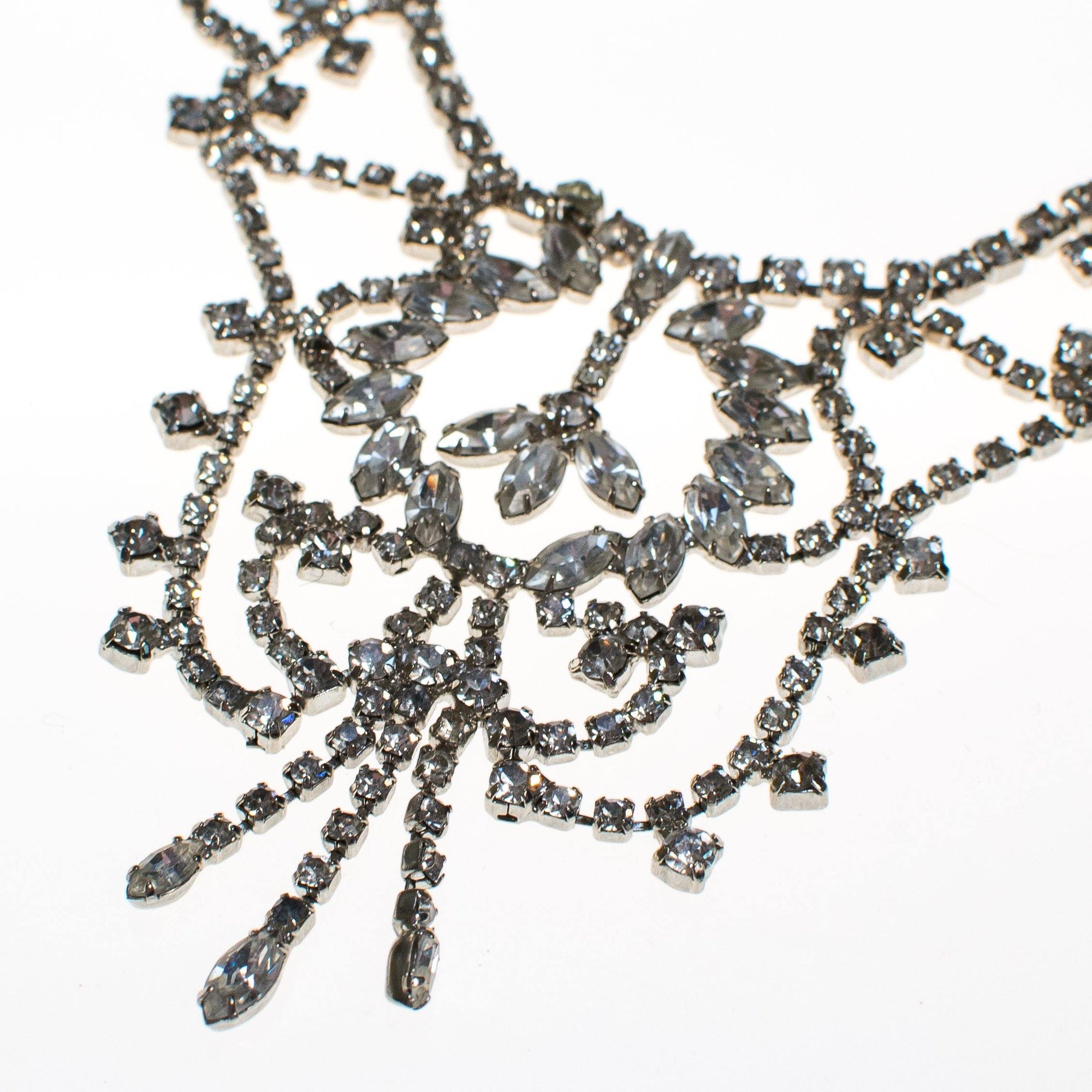 Art Deco Diamante Rhinestone Statement Necklace by Vintage Meet Modern - Vintage Meet Modern Vintage Jewelry - Chicago, Illinois - #oldhollywoodglamour #vintagemeetmodern #designervintage #jewelrybox #antiquejewelry #vintagejewelry