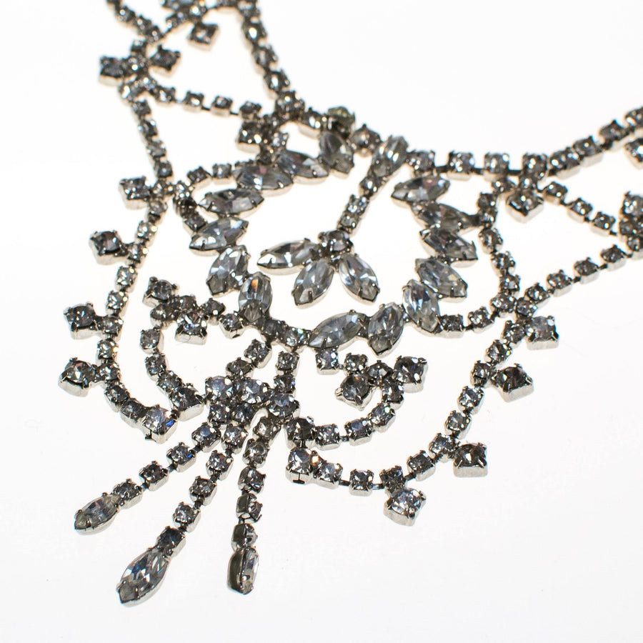 Art Deco Diamante Rhinestone Statement Necklace by Vintage Meet Modern - Vintage Meet Modern Vintage Jewelry - Chicago, Illinois - #oldhollywoodglamour #vintagemeetmodern #designervintage #jewelrybox #antiquejewelry #vintagejewelry