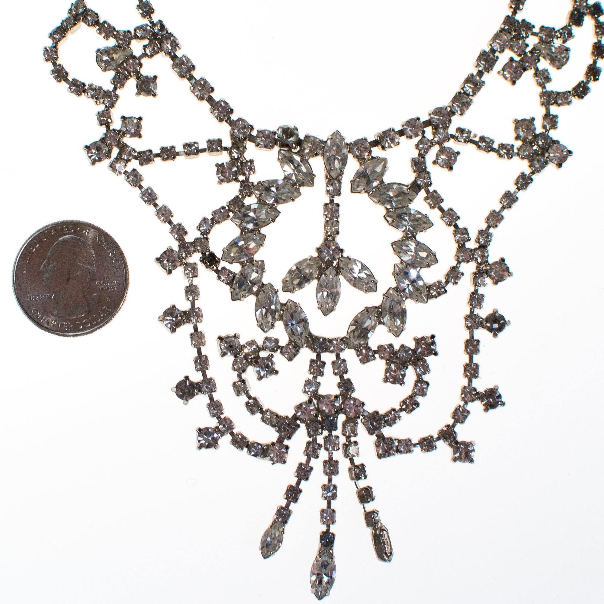 Art Deco Diamante Rhinestone Statement Necklace by Vintage Meet Modern - Vintage Meet Modern Vintage Jewelry - Chicago, Illinois - #oldhollywoodglamour #vintagemeetmodern #designervintage #jewelrybox #antiquejewelry #vintagejewelry