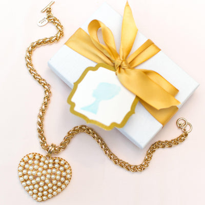 Reserved 1 of 3 Huge Pearl Heart Pendant Statement Necklace by 1990s - Vintage Meet Modern Vintage Jewelry - Chicago, Illinois - #oldhollywoodglamour #vintagemeetmodern #designervintage #jewelrybox #antiquejewelry #vintagejewelry